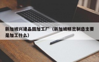 新加坡兴建晶圆加工厂（新加坡精密制造主要是加工什么）